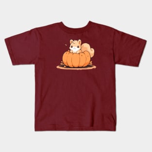 Squirrel in a pumpkin Kids T-Shirt